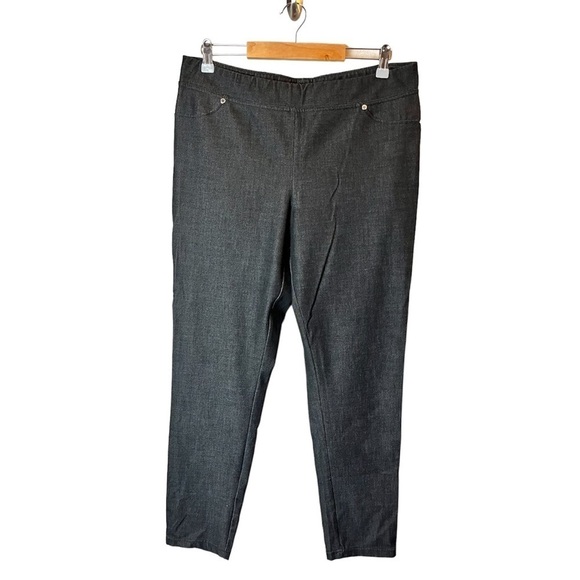 Womens Large Karl Lagerfeld dark grey pull on dress pants - Picture 1 of 10